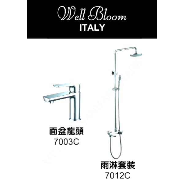 Well Bloom Italy 700CSET 700系列亮銀色龍頭連雨淋套裝